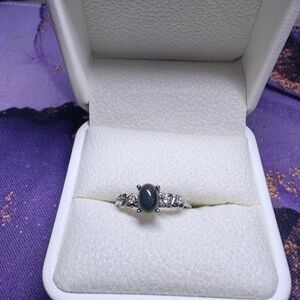 Black Opal Dainty Ring